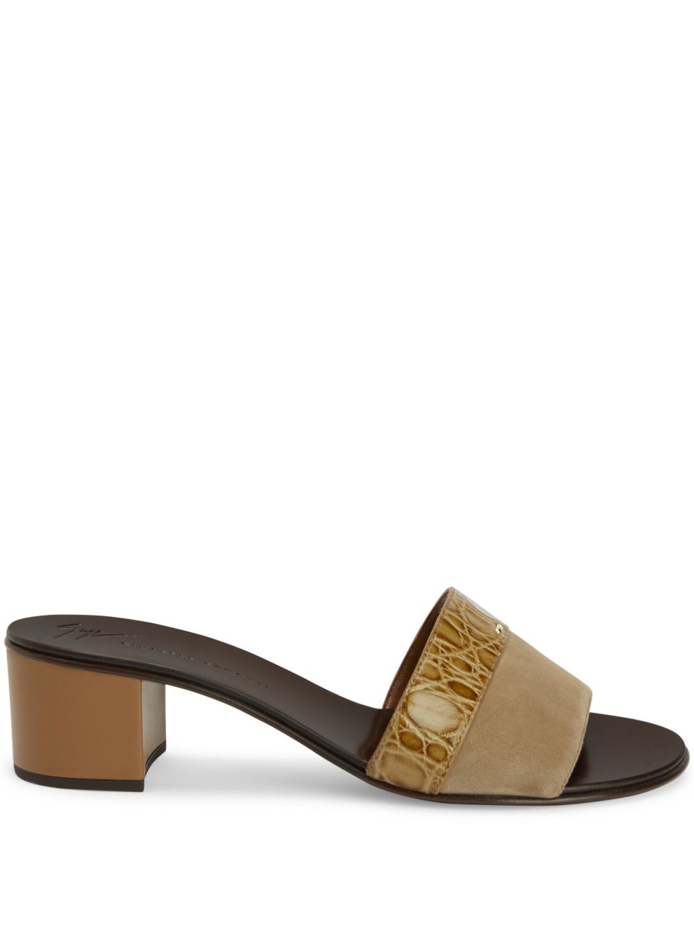 Giuseppe Zanotti Roose 低跟穆勒鞋（50厘米） - 褐色