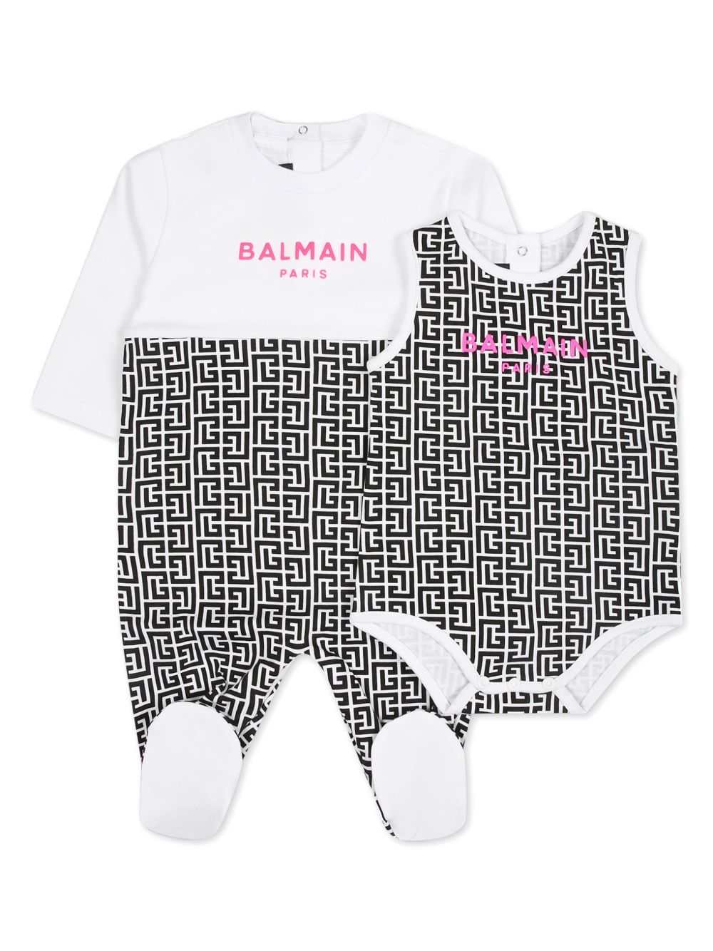 Balmain Kids PB 经典印花睡衣套装 - 白色