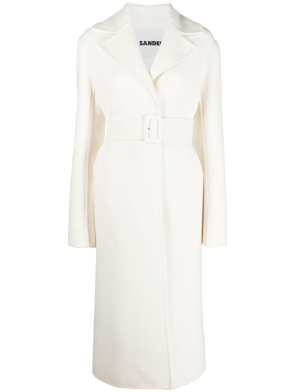 Jil Sander 束腰单排扣外套 - 白色