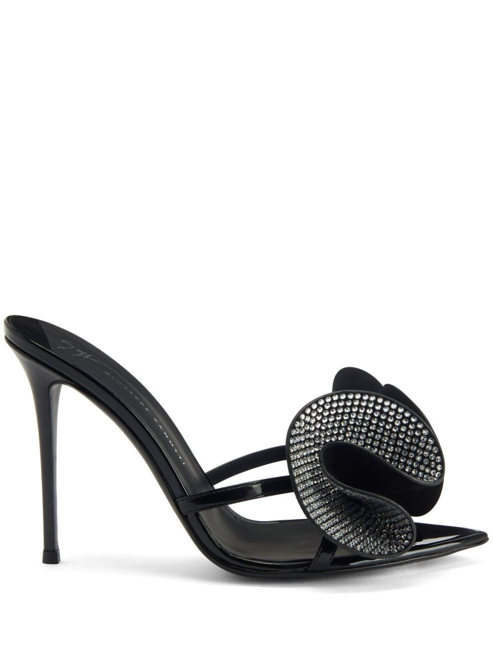 Giuseppe Zanotti 晶饰贴花细节穆勒鞋 - 黑色