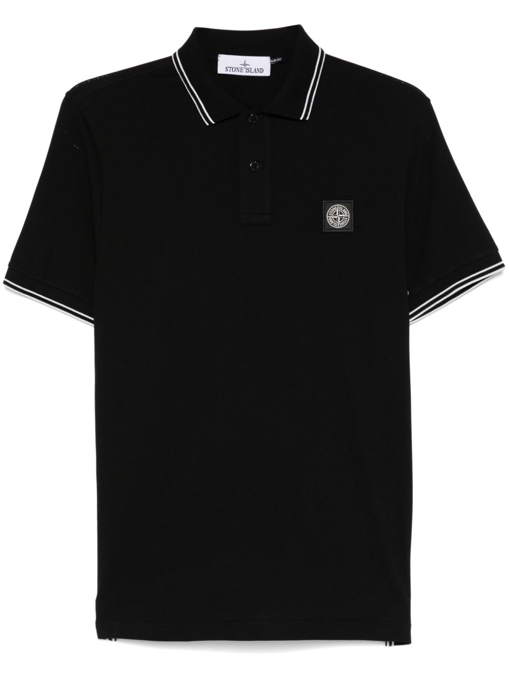 Stone Island 罗盘贴花polo衫 - 黑色