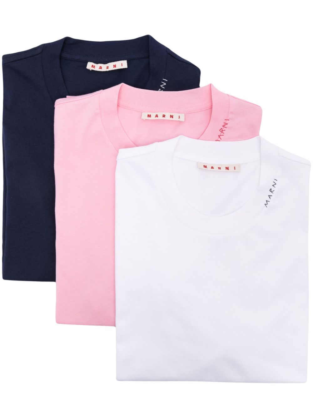 Marni logo刺绣棉T恤 - 粉色