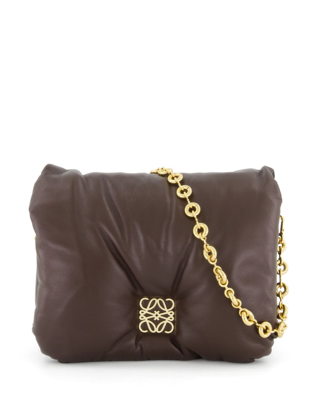 LOEWE Goya Anagram 填充单肩包 - 褐色