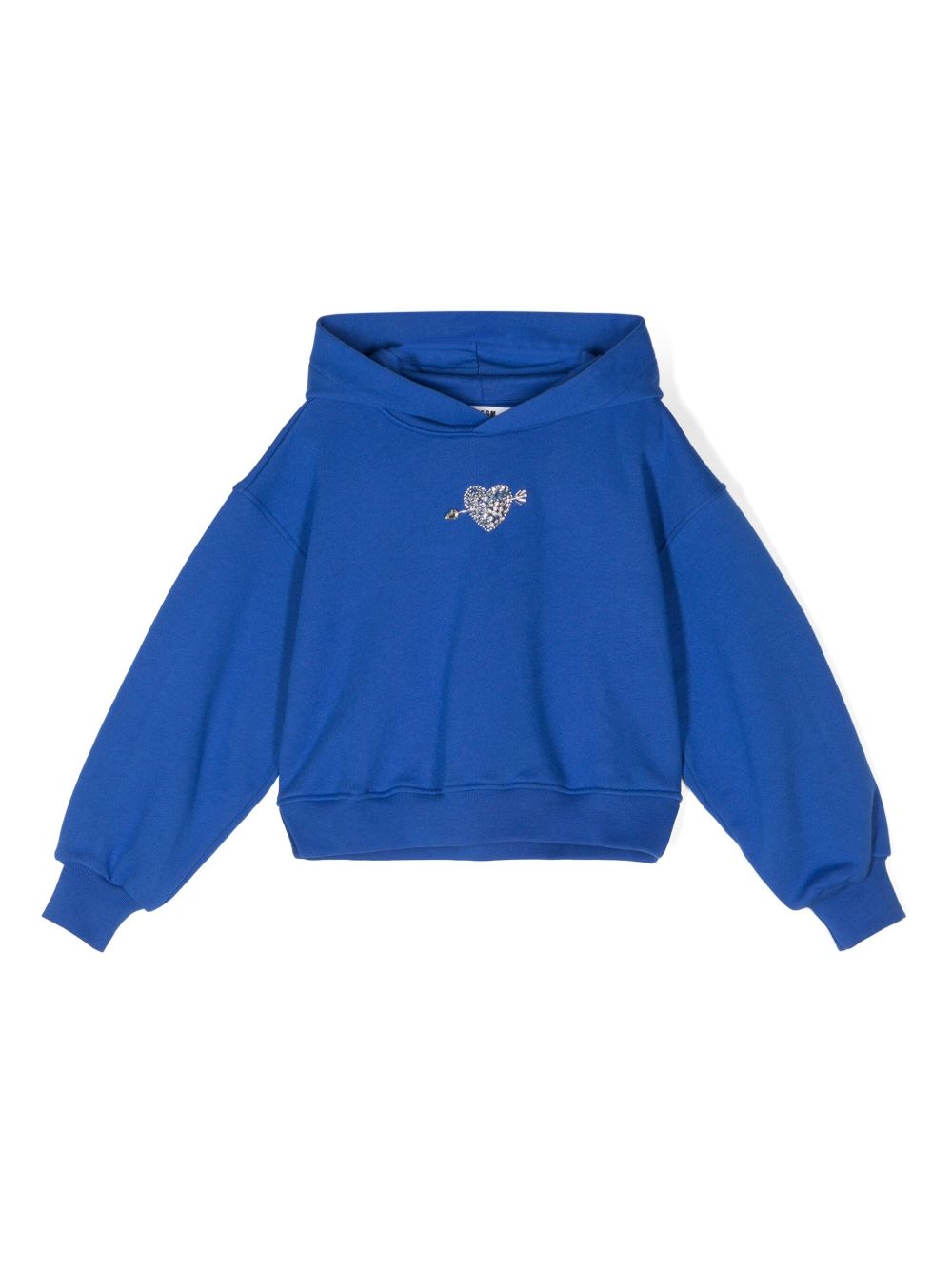 MSGM Kids 晶饰连帽衫 - 蓝色