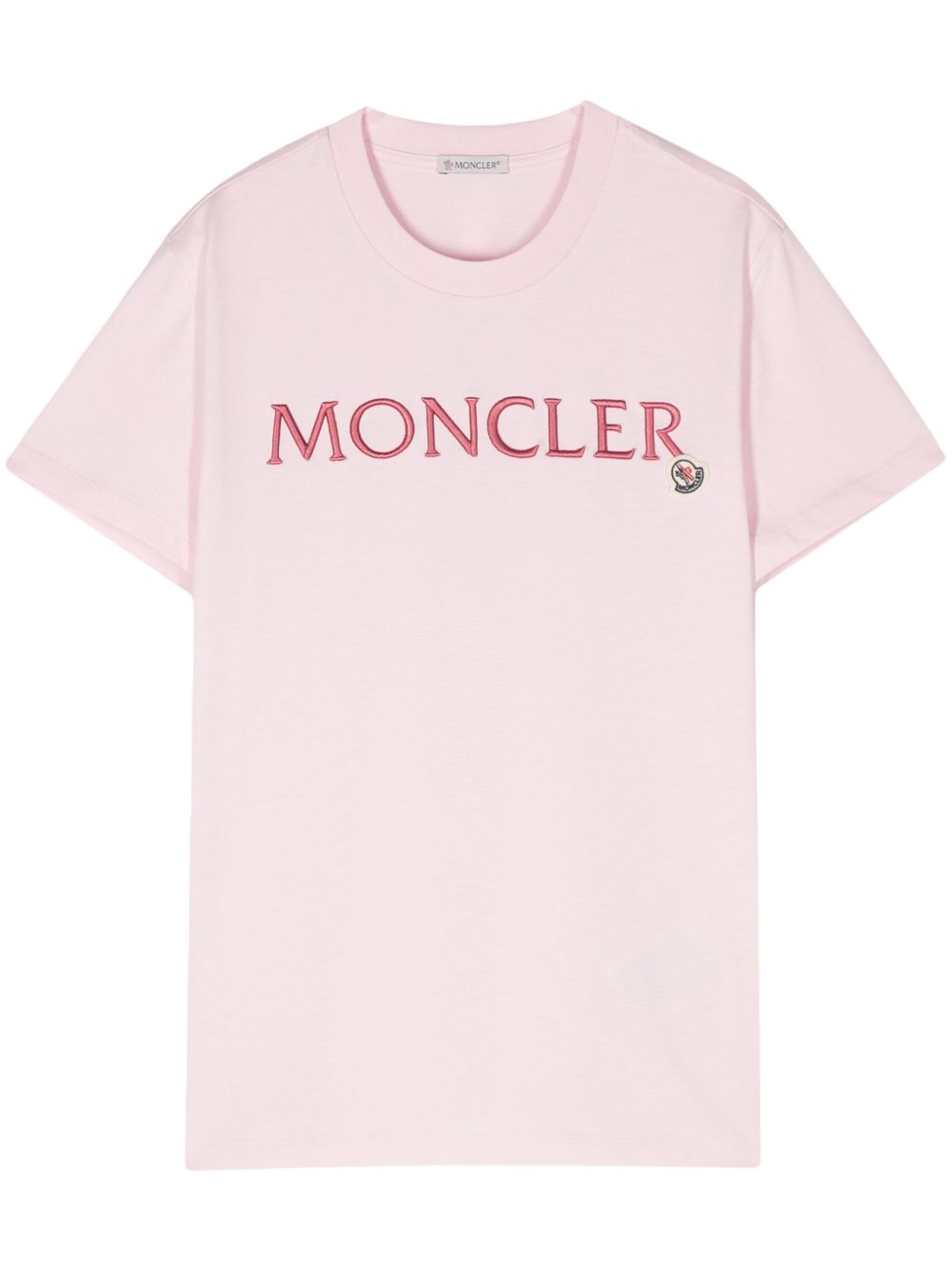 Moncler logo刺绣棉T恤 - 粉色