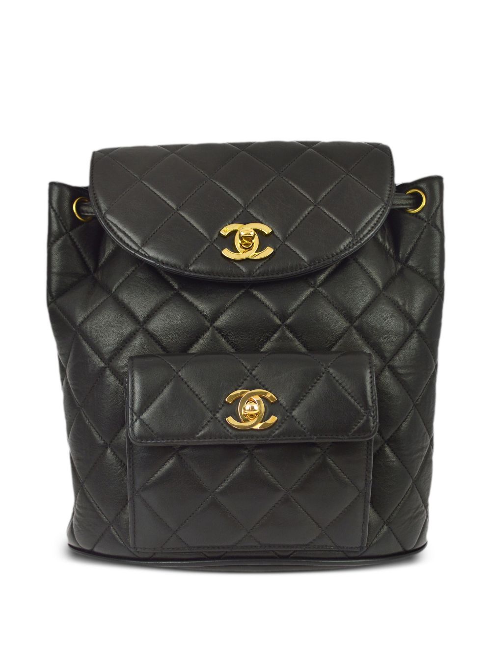 CHANEL Pre-Owned Duma 大号双肩包（1995年典藏款） - 黑色