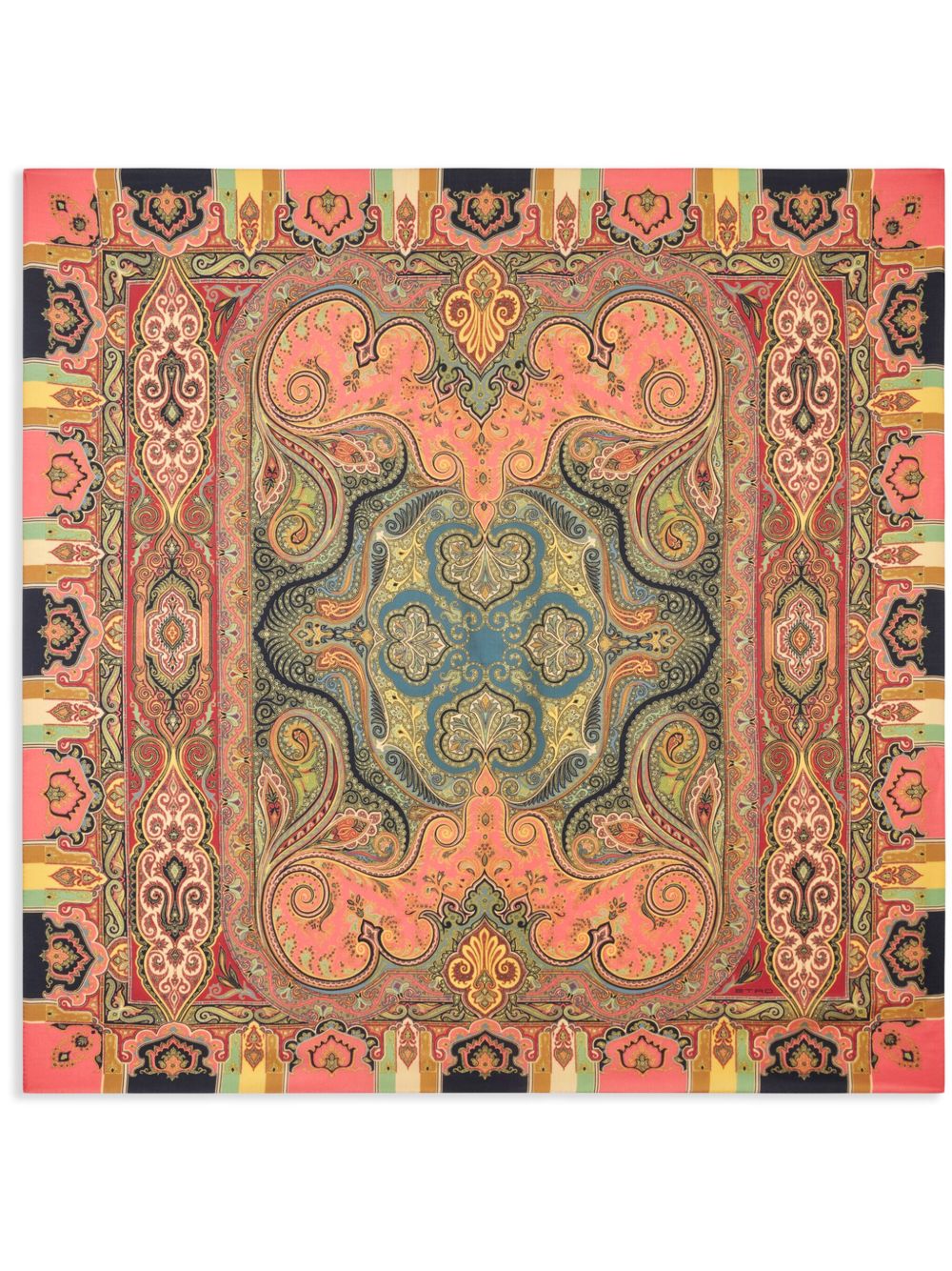 ETRO 佩斯理印花方形围巾 - 粉色