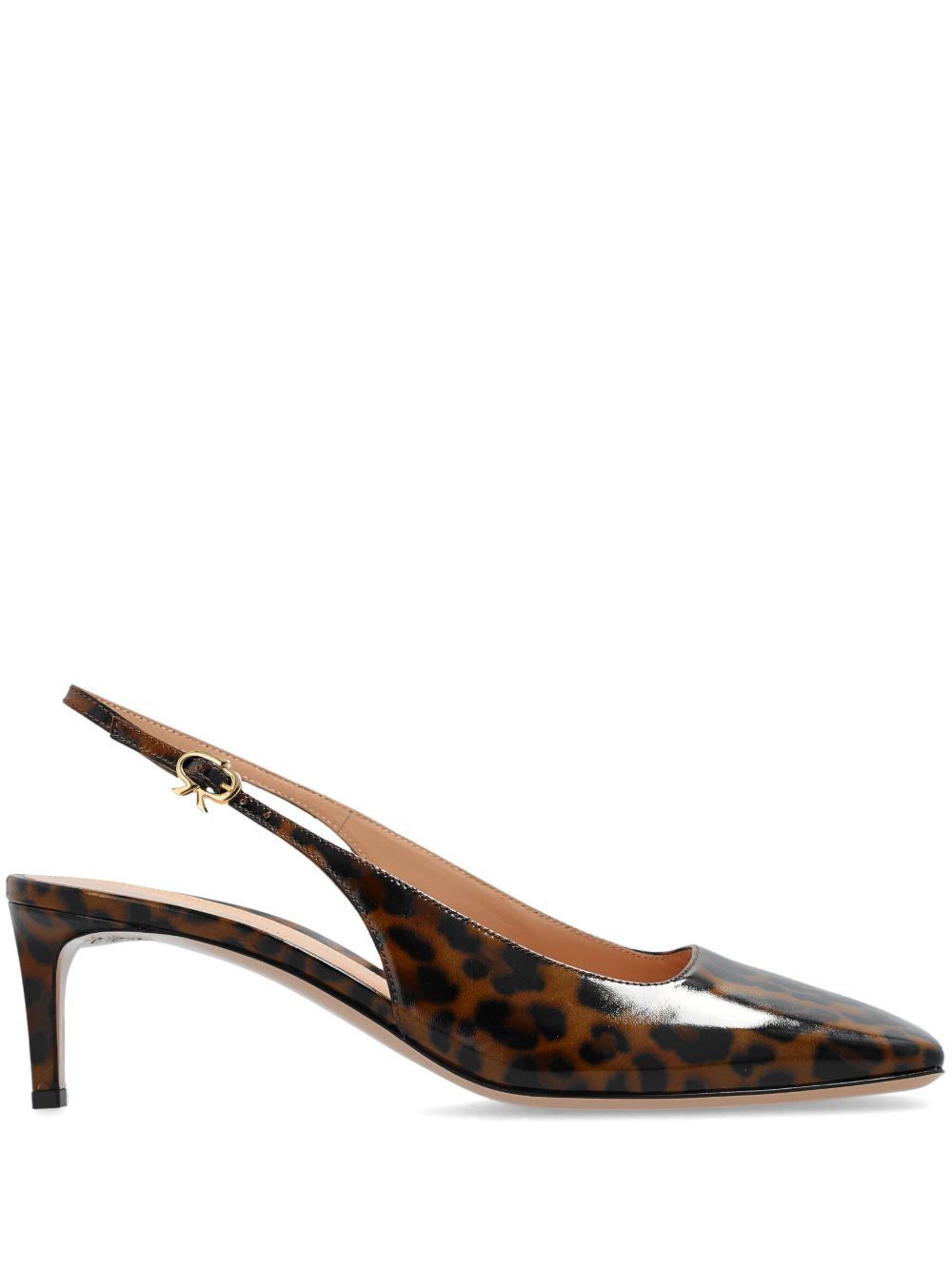 Gianvito Rossi Christina Sling 动物纹中跟鞋 - 褐色