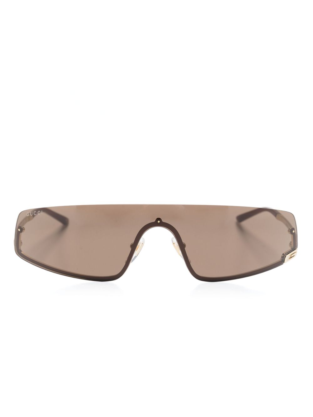 Gucci Eyewear Square G 图案盾形太阳眼镜 - 金色
