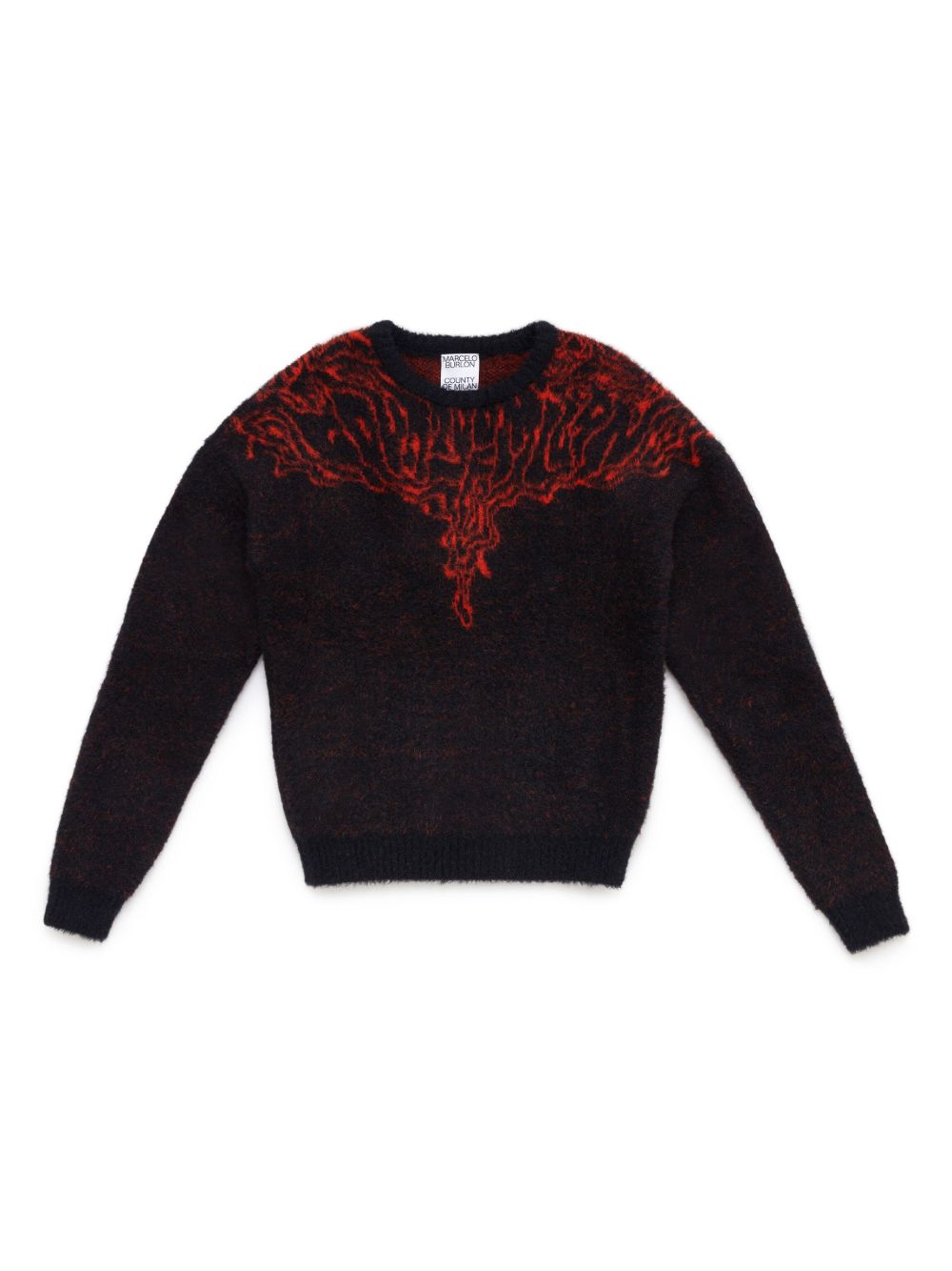 Marcelo Burlon County Of Milan Kids Fluid Wings 针织羊毛毛衣 - 黑色