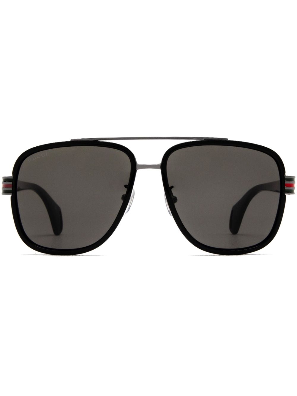 Gucci Eyewear 飞行员镜框太阳眼镜 - 黑色