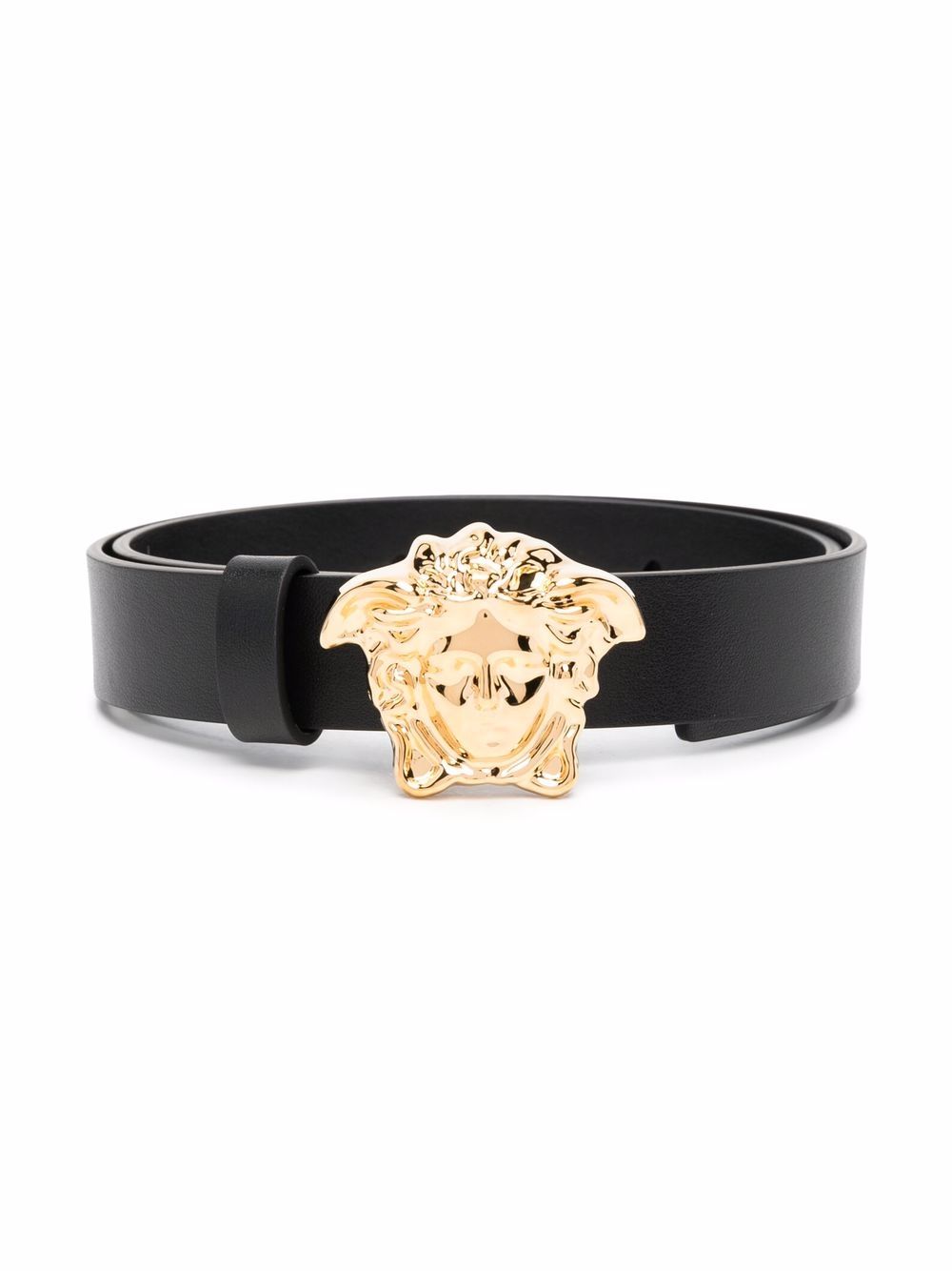 Versace Kids La Medusa 皮质腰带 - 黑色