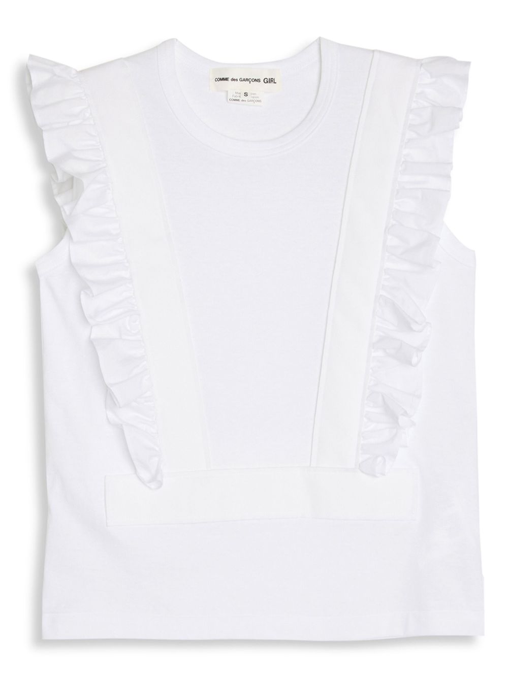 Comme Des Garçons Girl 荷叶边棉上衣 - 白色