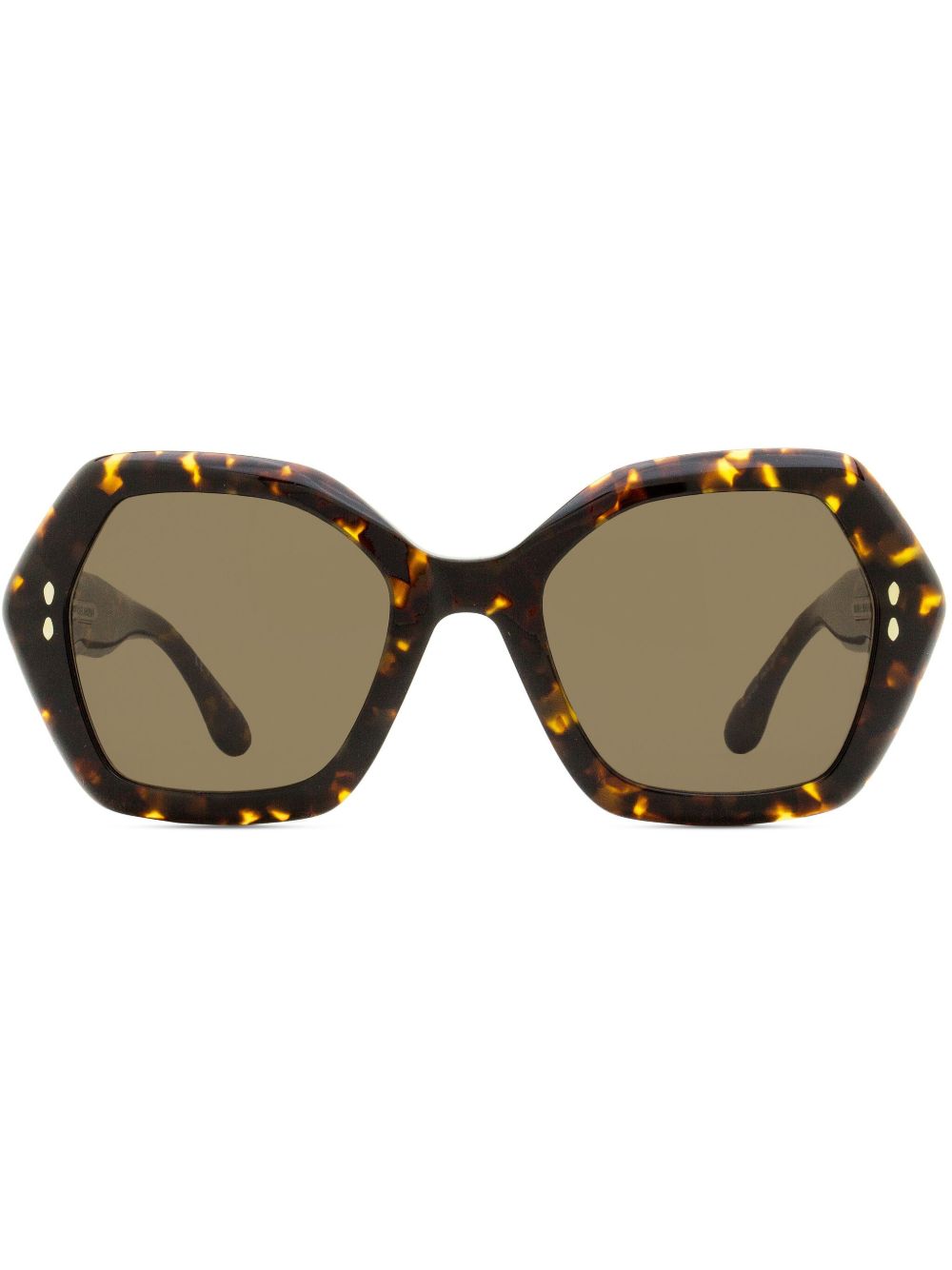 Isabel Marant Eyewear 玳瑁纹效果几何形镜框太阳眼镜 - 褐色