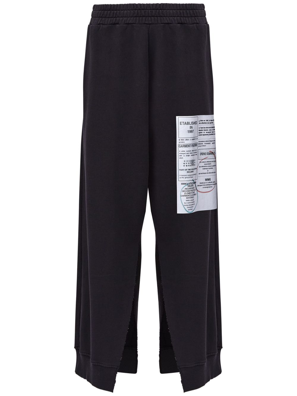 MM6 Maison Margiela 数字图案喇叭裤 - 黑色