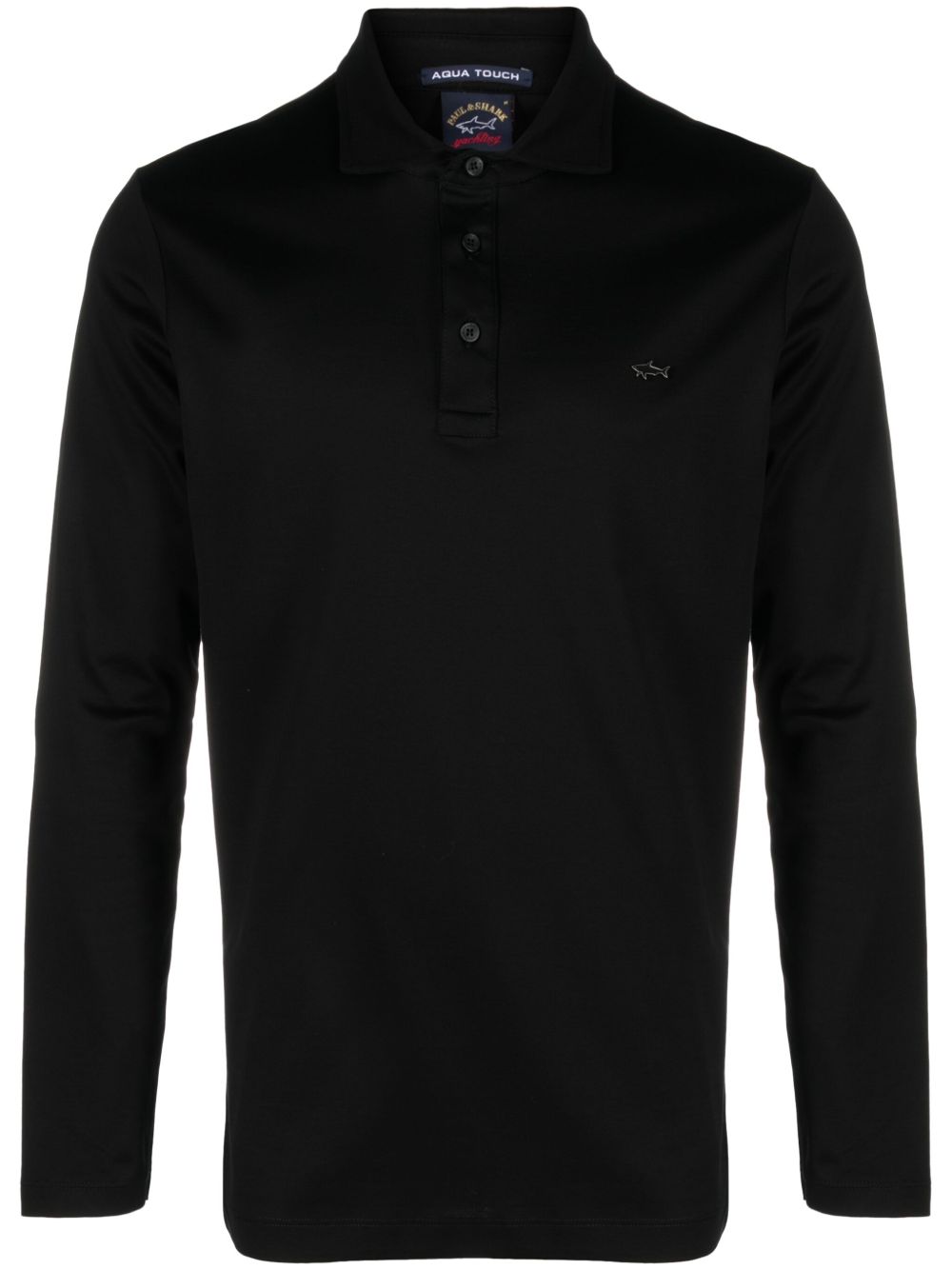 Paul & Shark logo标牌棉polo衫 - 黑色
