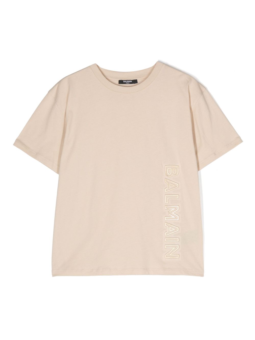 Balmain Kids logo压纹棉T恤 - 中性色