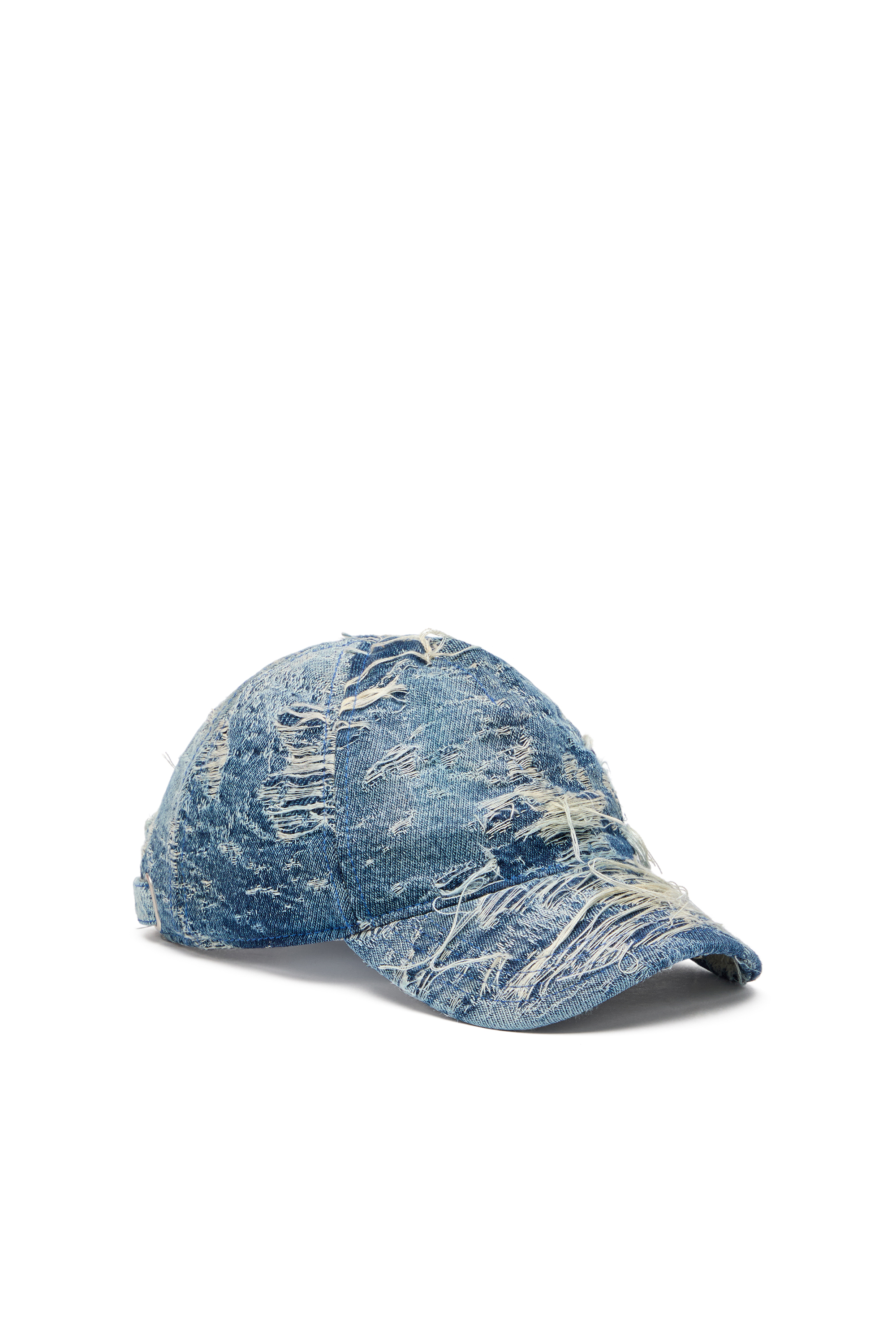 Diesel - Baseball cap in distressed denim - Caps - Man - Blue
