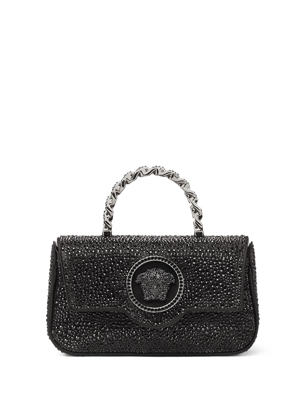 Versace La Medusa 晶饰迷你包 - 黑色