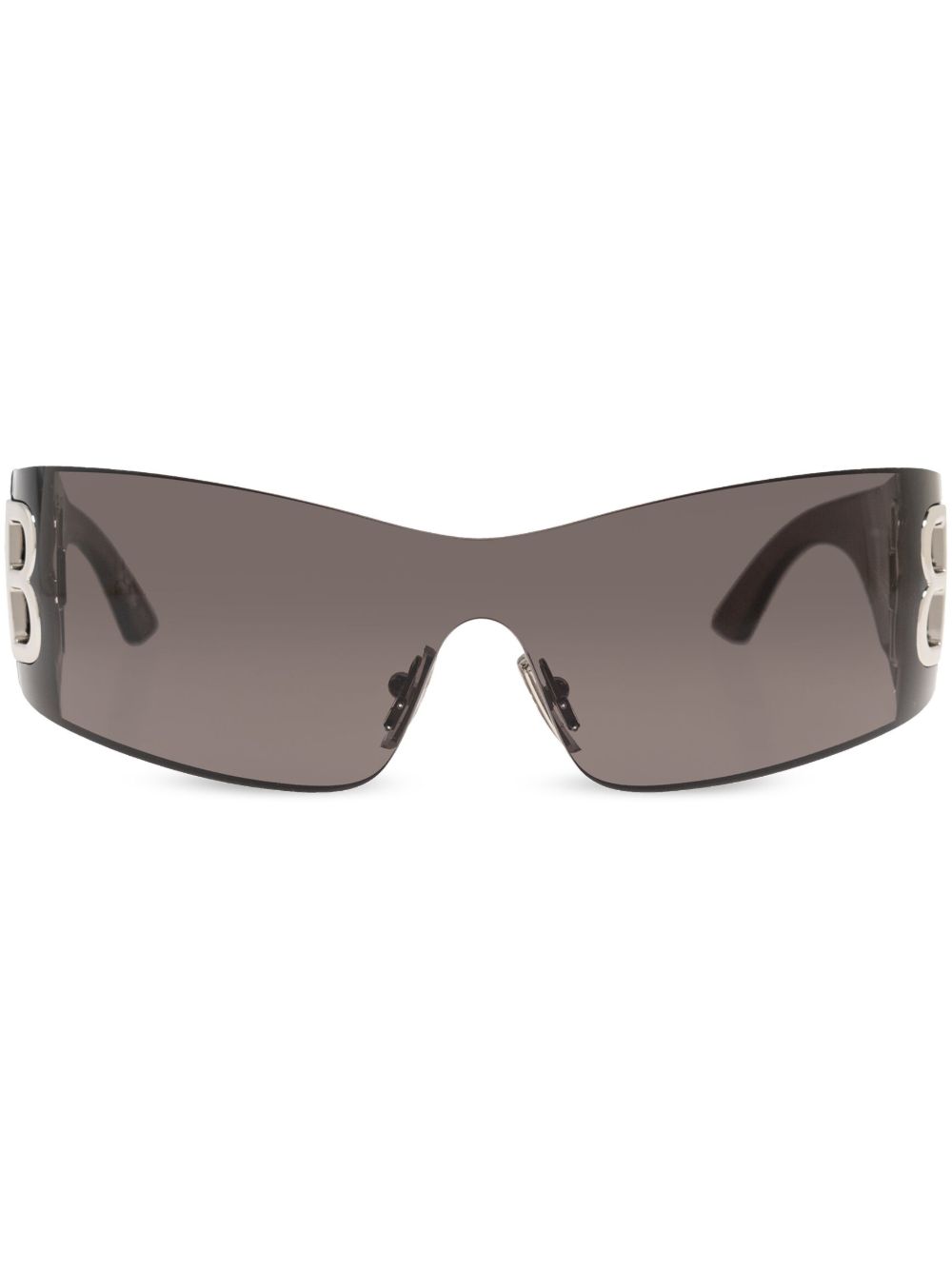Balenciaga Eyewear 盾形logo太阳眼镜 - 黑色