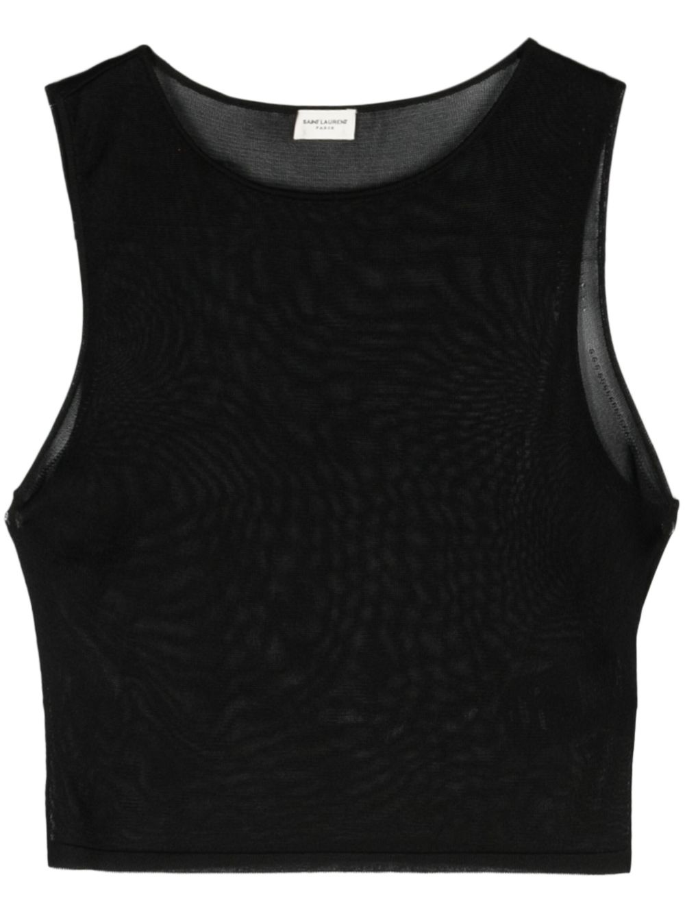 Saint Laurent 半透明针织短款马甲 - 黑色
