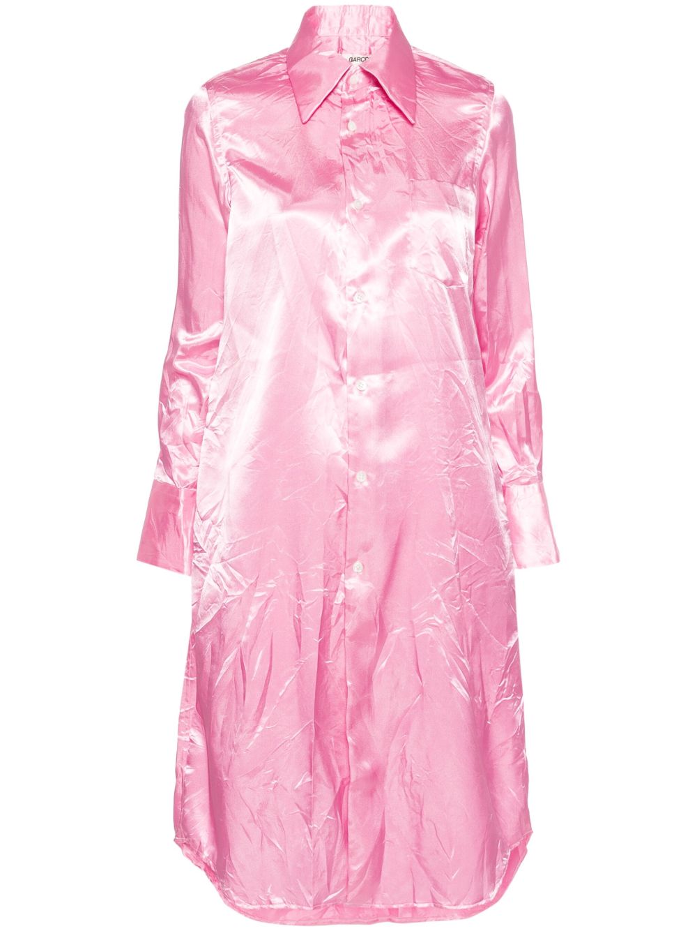 Comme Des Garçons 缎面中长衬衫裙 - 粉色