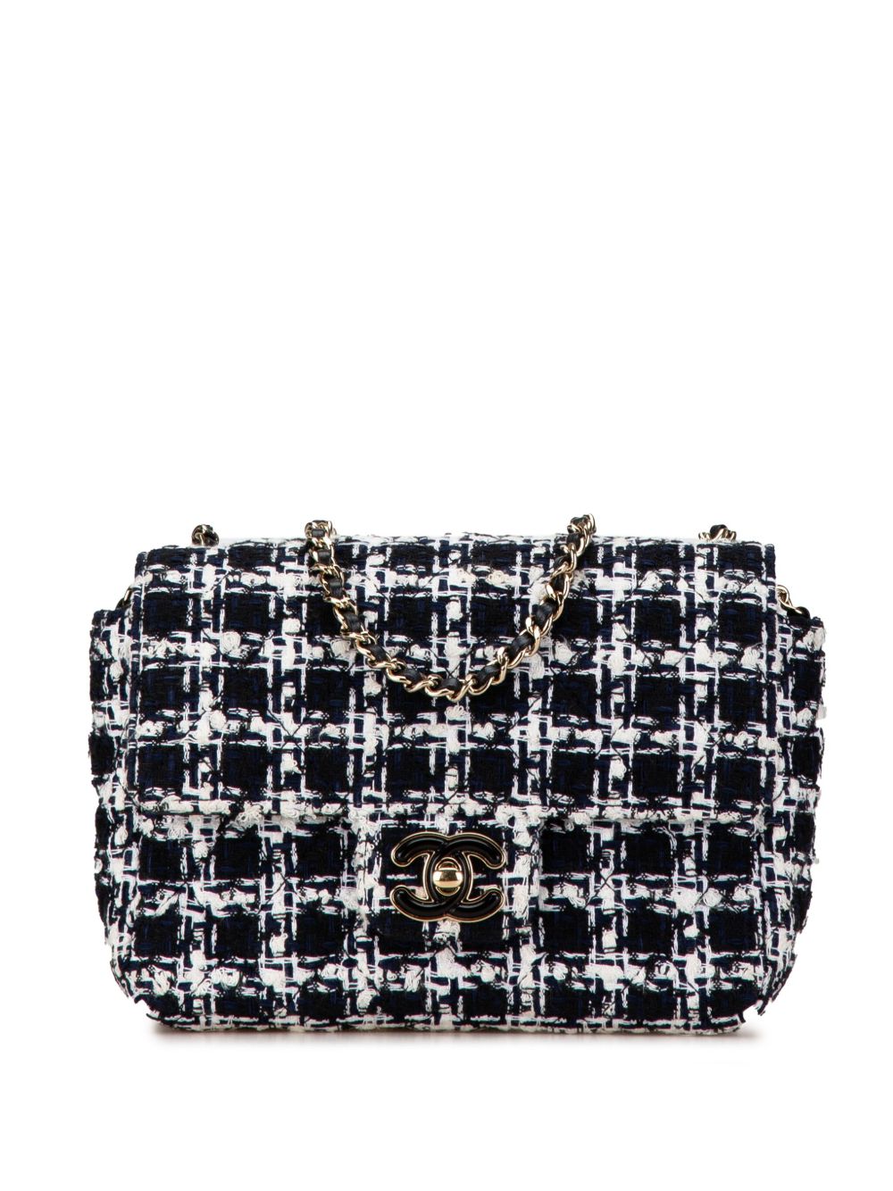 CHANEL Pre-Owned Mini Tweed Resin Heart Flap 斜挎包（2021-2023年典藏款） - 白色