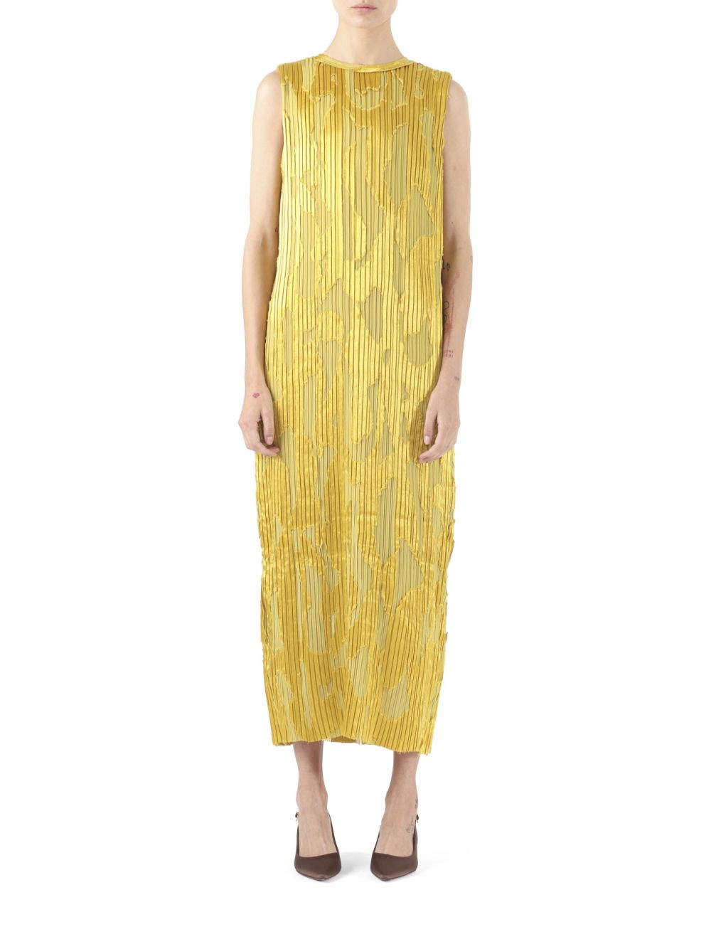 Jason Wu Collection 百褶中长连衣裙 - 黄色