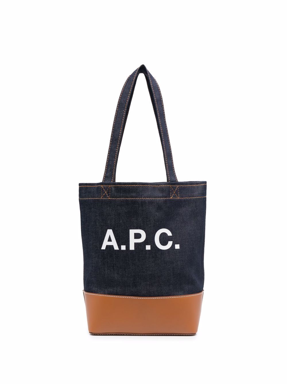 A.P.C. logo印花手袋 - 蓝色