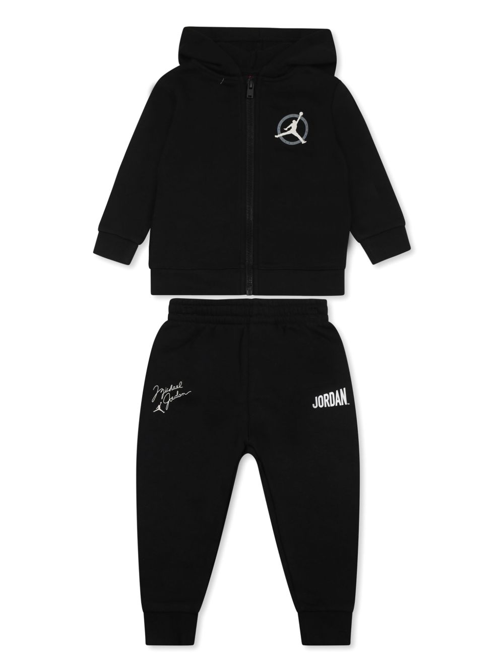 Jordan Kids printed tracksuit set - 黑色