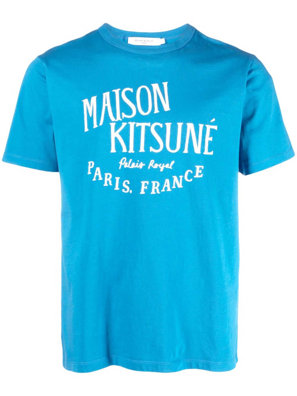 Maison Kitsuné logo印花棉T恤 - 蓝色