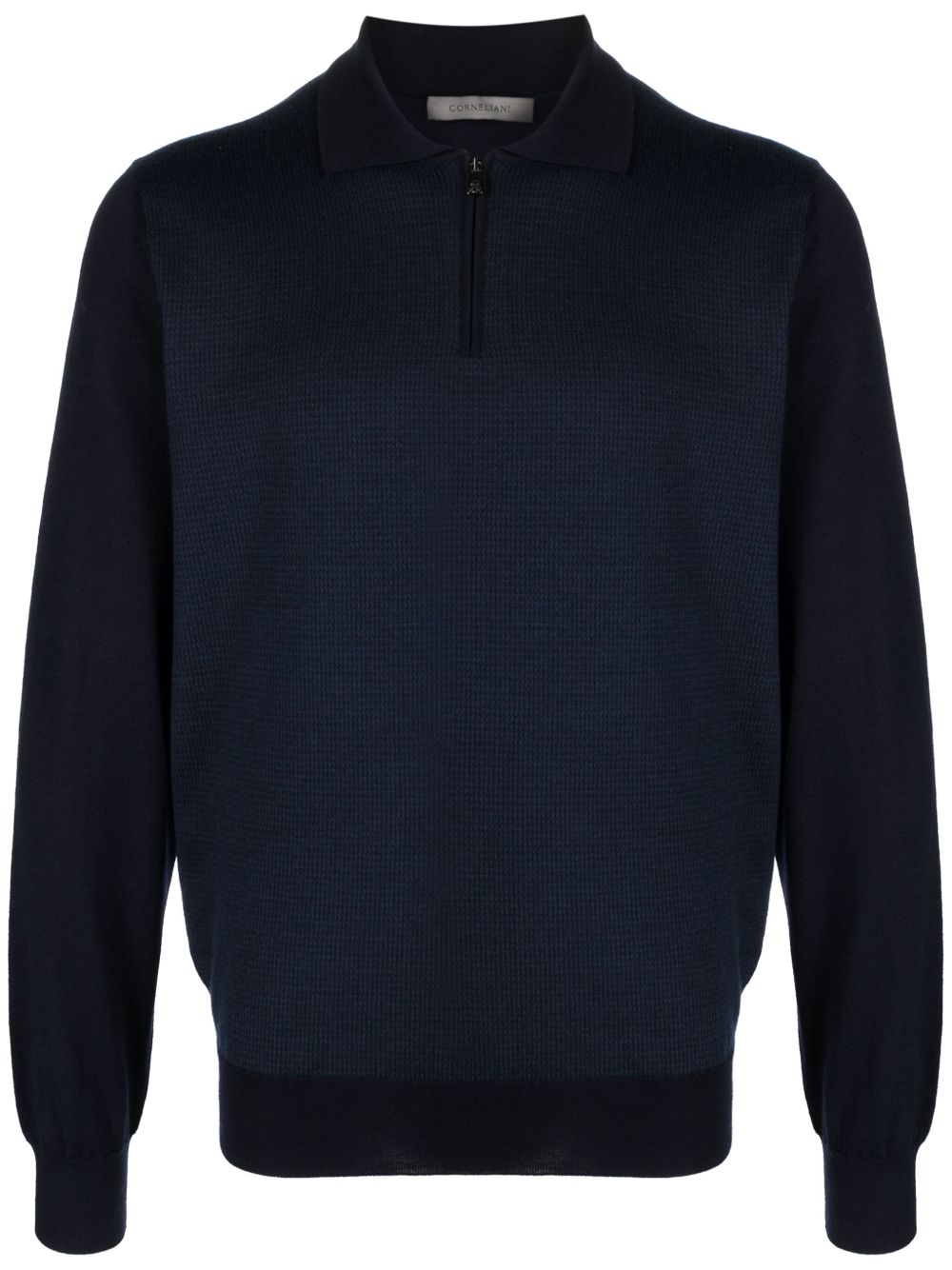 Corneliani 密织羊毛polo衫 - 蓝色