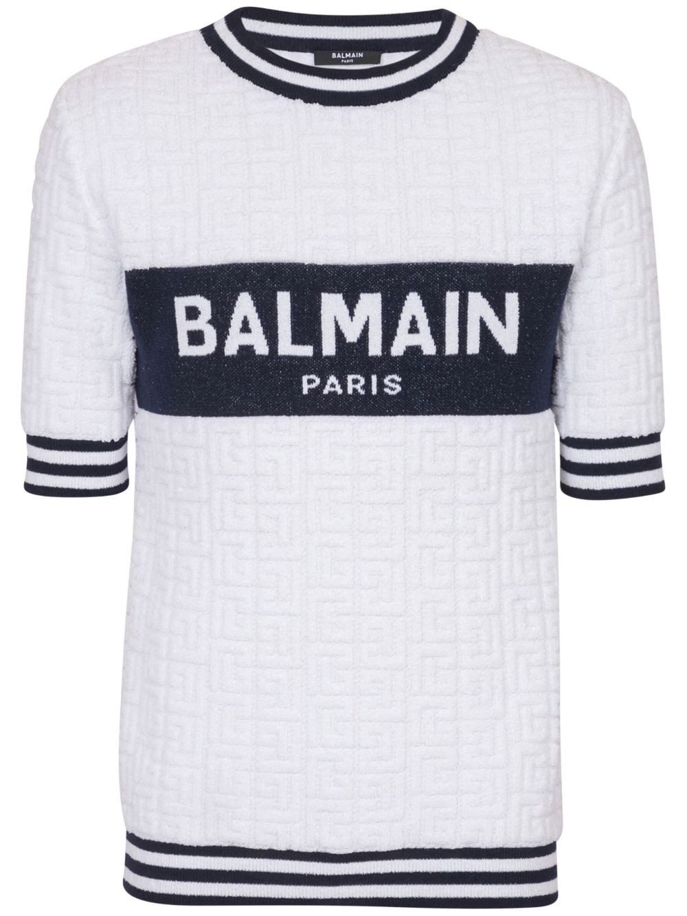 Balmain PB Labyrinth 针织T恤 - 白色