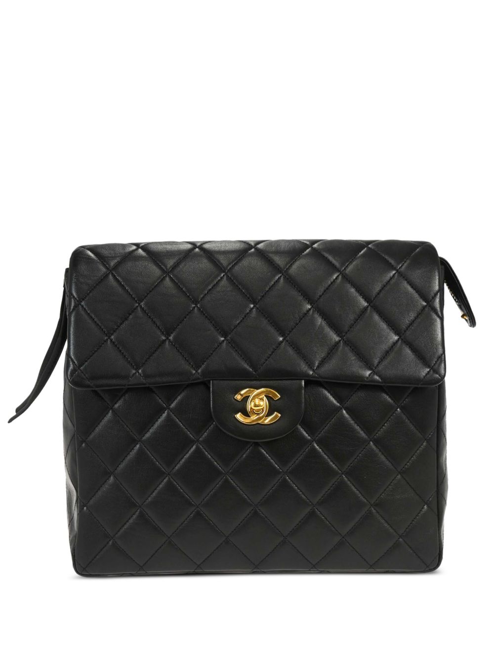 CHANEL Pre-Owned 菱形绗缝双肩包（1995年典藏款） - 黑色