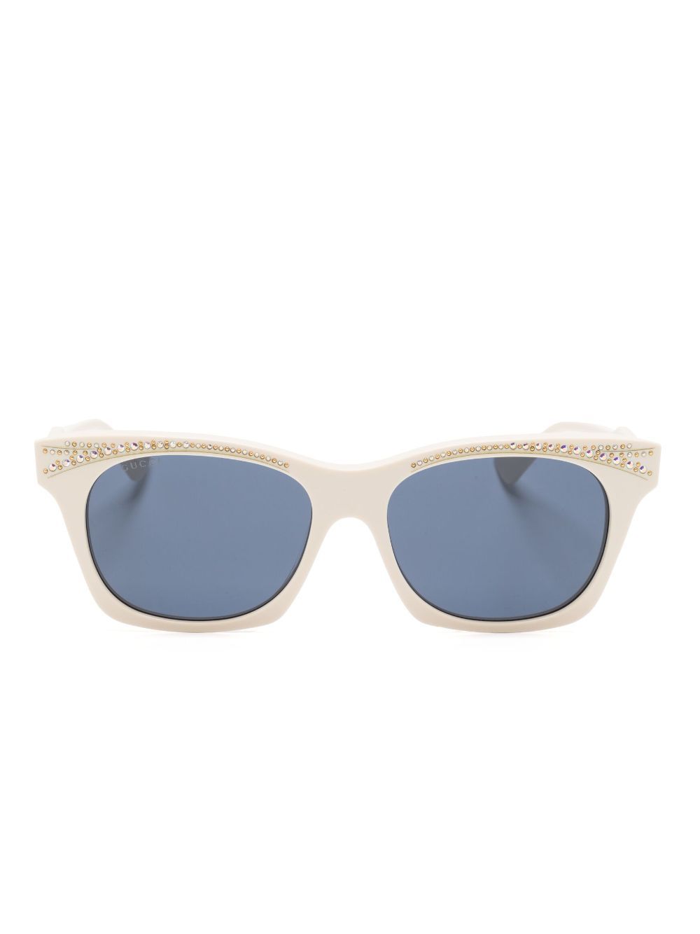 Gucci Eyewear 长方形框太阳眼镜 - 白色