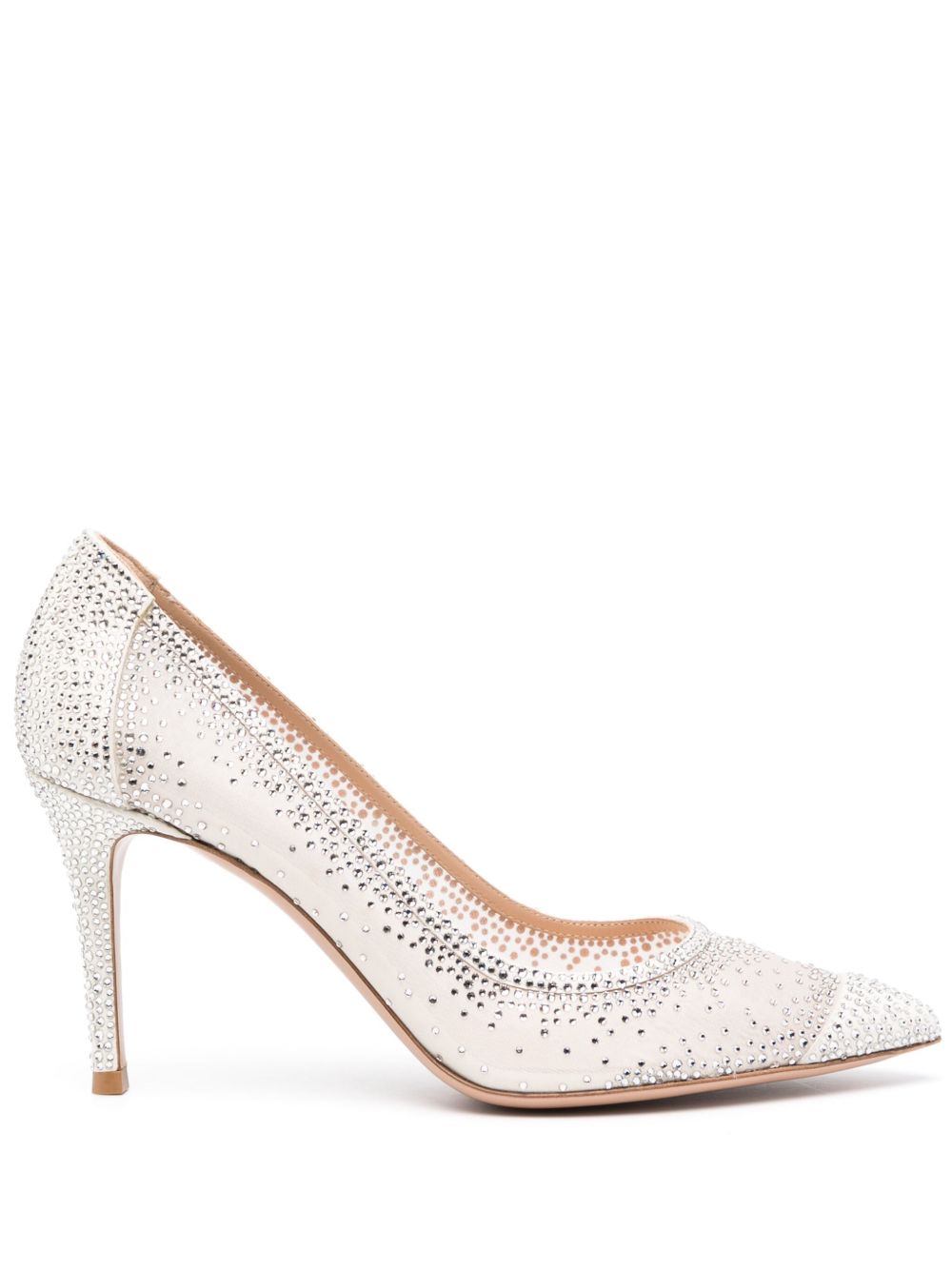 Gianvito Rossi Rania 水钻高跟鞋 - 白色