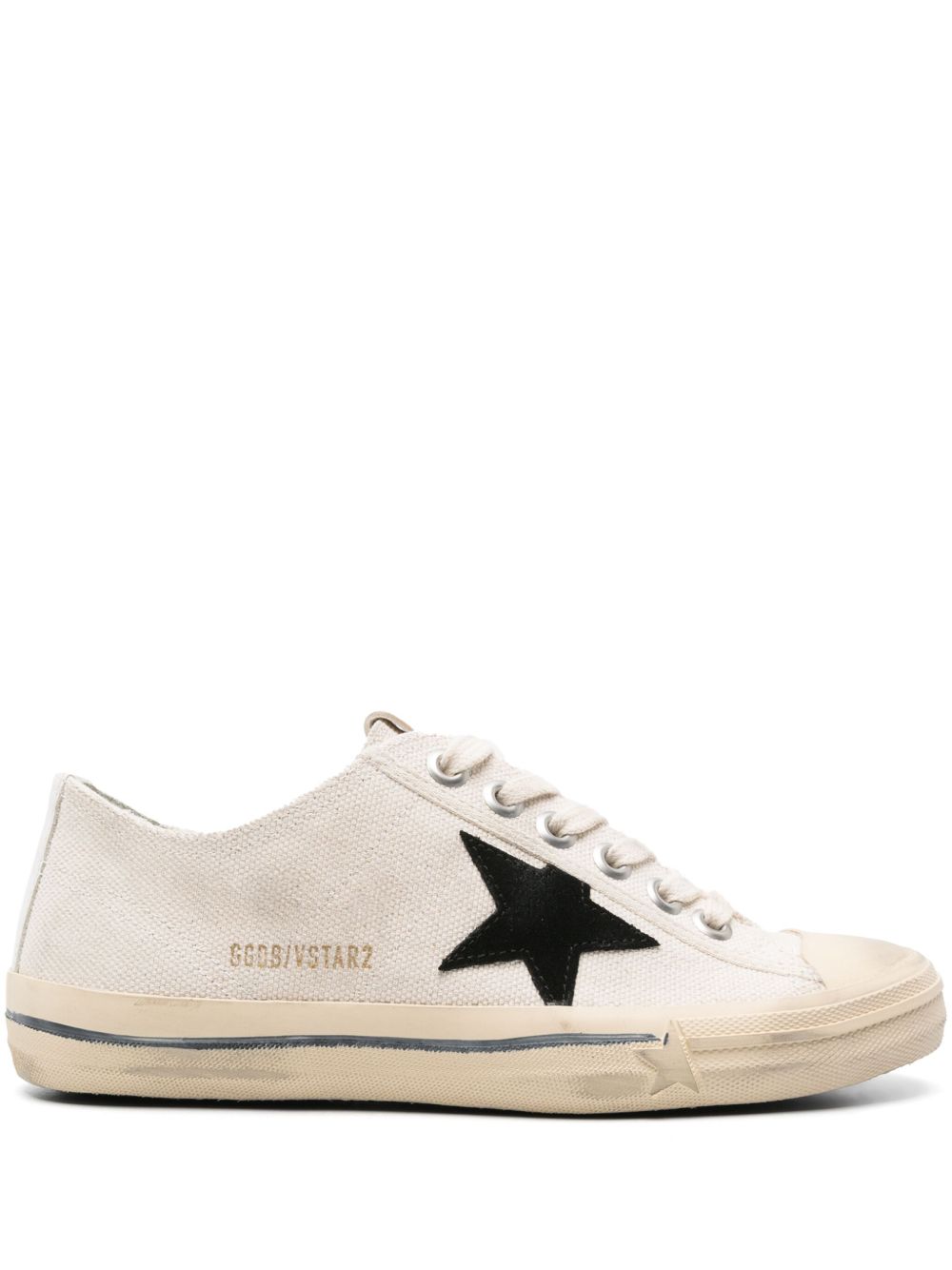 Golden Goose 星星贴花帆布运动鞋 - 白色