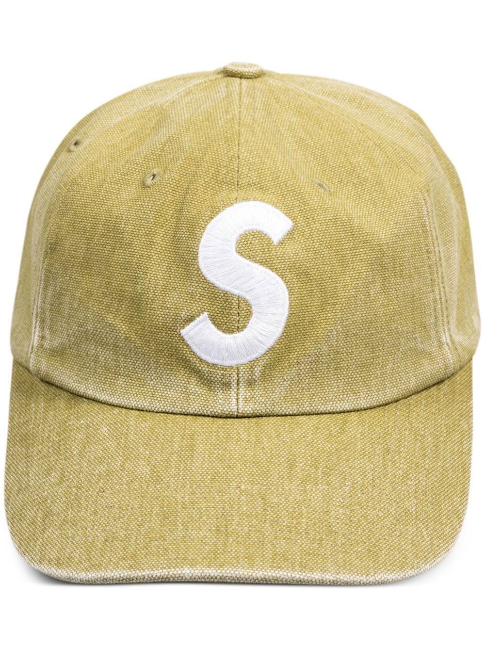 Supreme Pigment logo刺绣六面拼接棒球帽 - 黄色