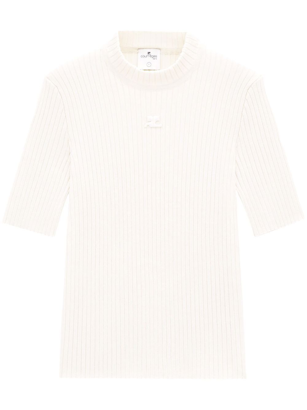 Courrèges 罗纹针织logo上衣 - 中性色