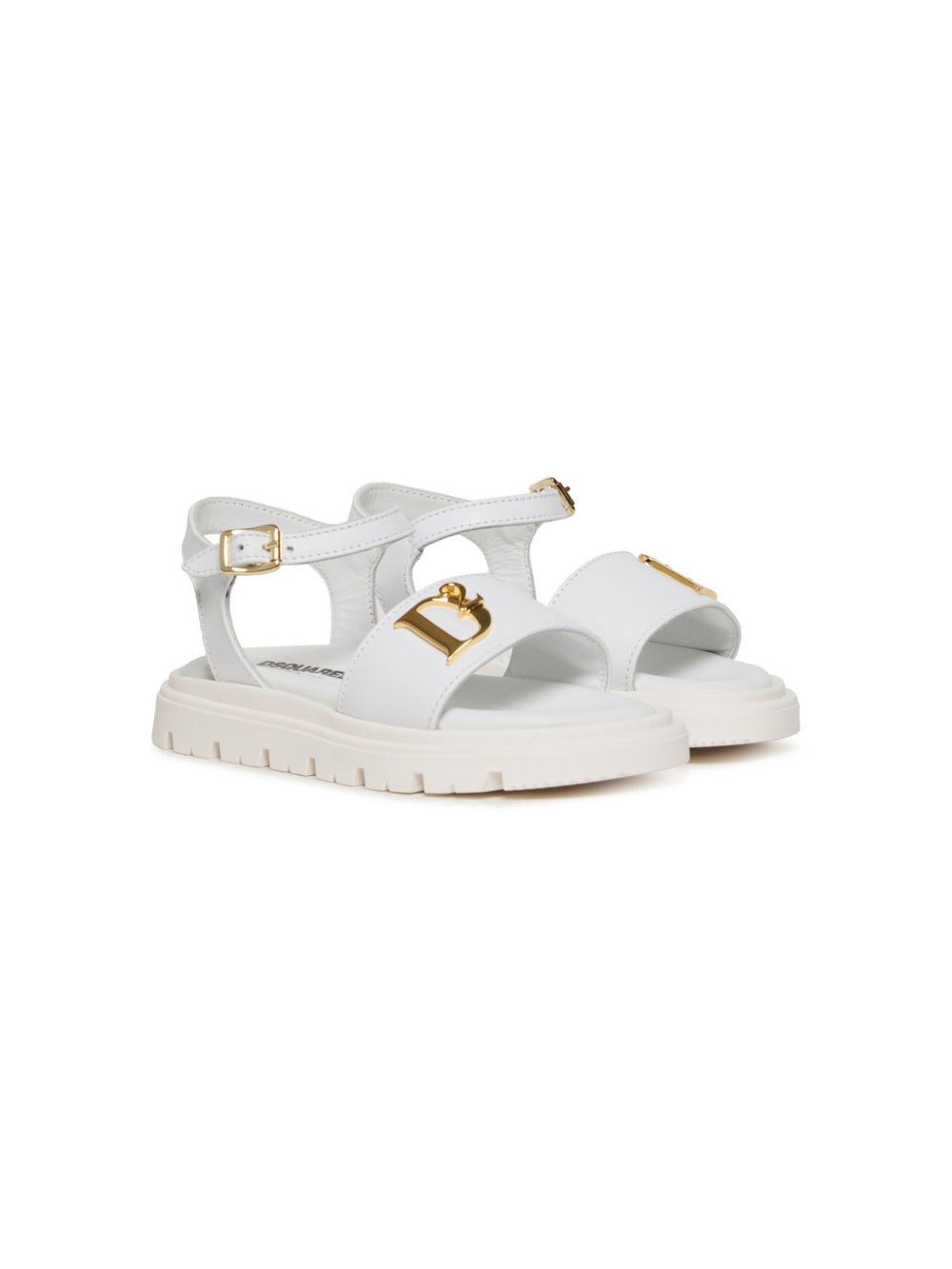 DSQUARED2 KIDS logo-appliqué sandals - 白色