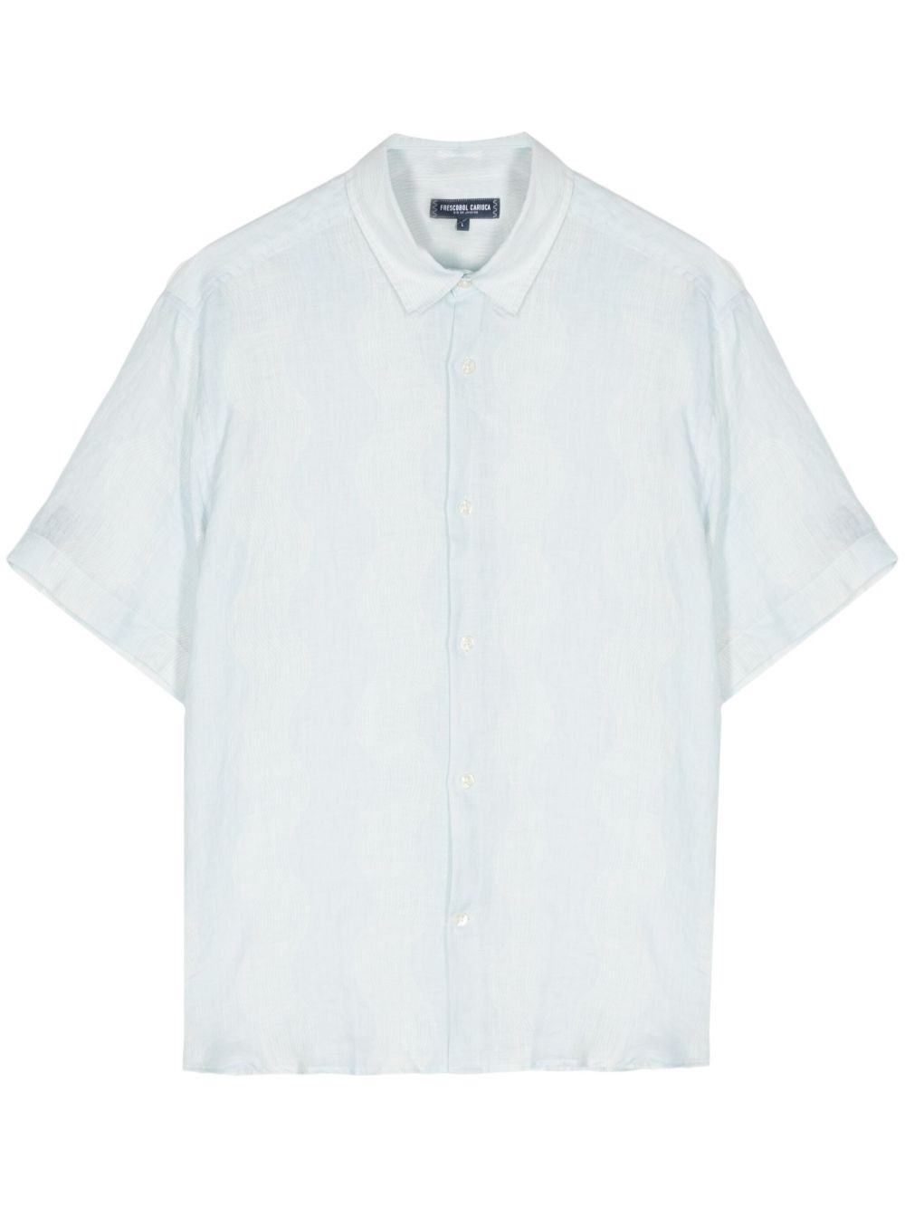 Frescobol Carioca Castro Stripe Cabana 亚麻衬衫 - 蓝色