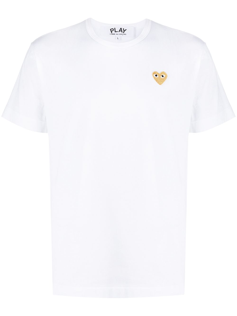 Comme Des Garçons Play logo刺绣T恤 - 白色