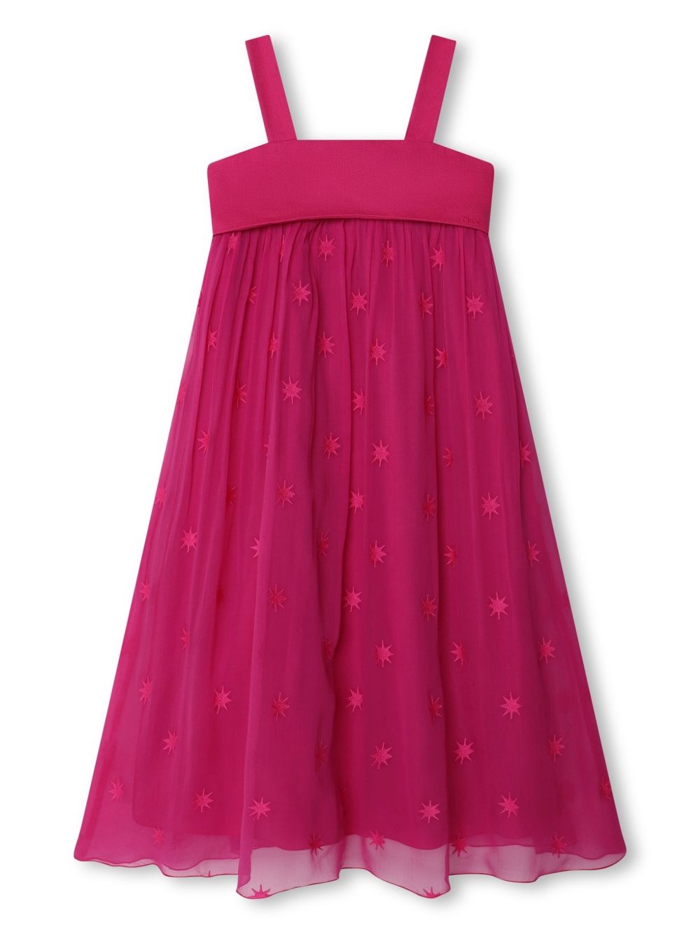 Chloé Kids 星星印花真丝连衣裙 - 粉色