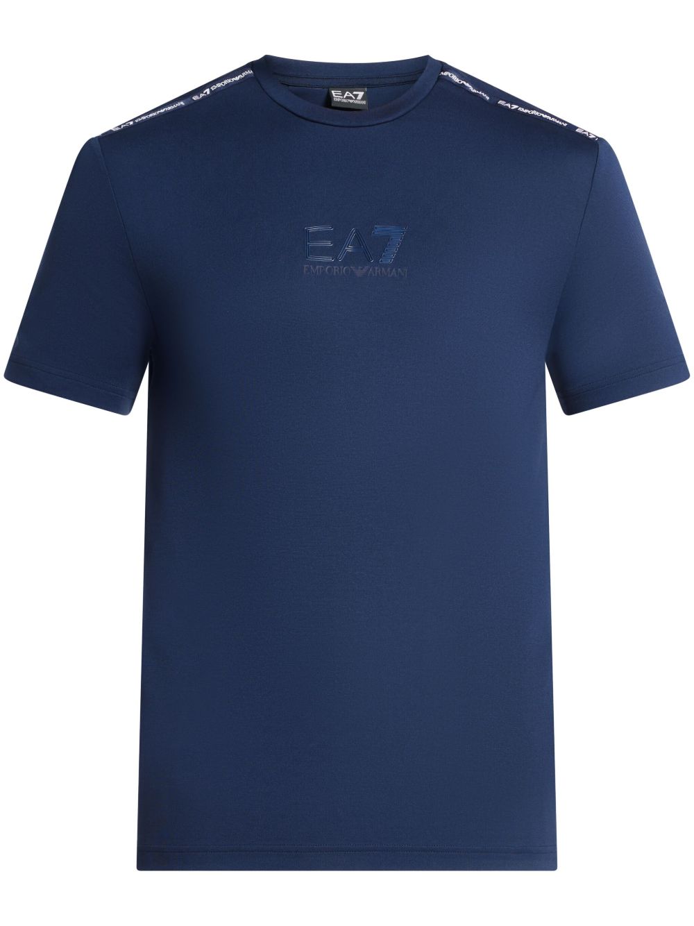 Ea7 Emporio Armani logo压纹T恤 - 蓝色