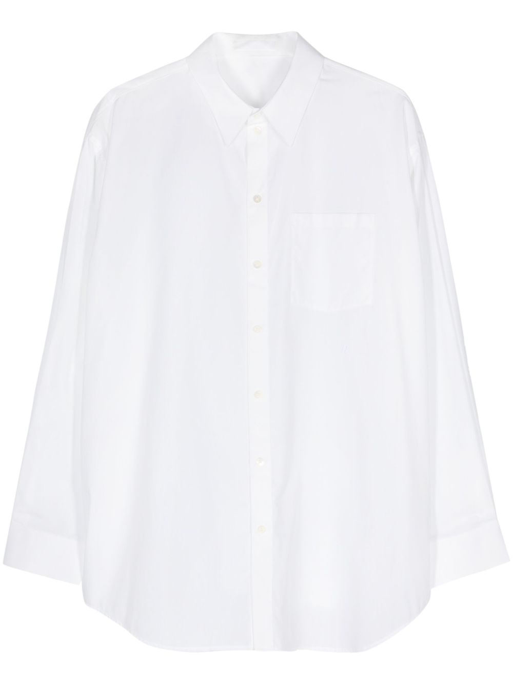 Helmut Lang logo刺绣棉衬衫 - 白色