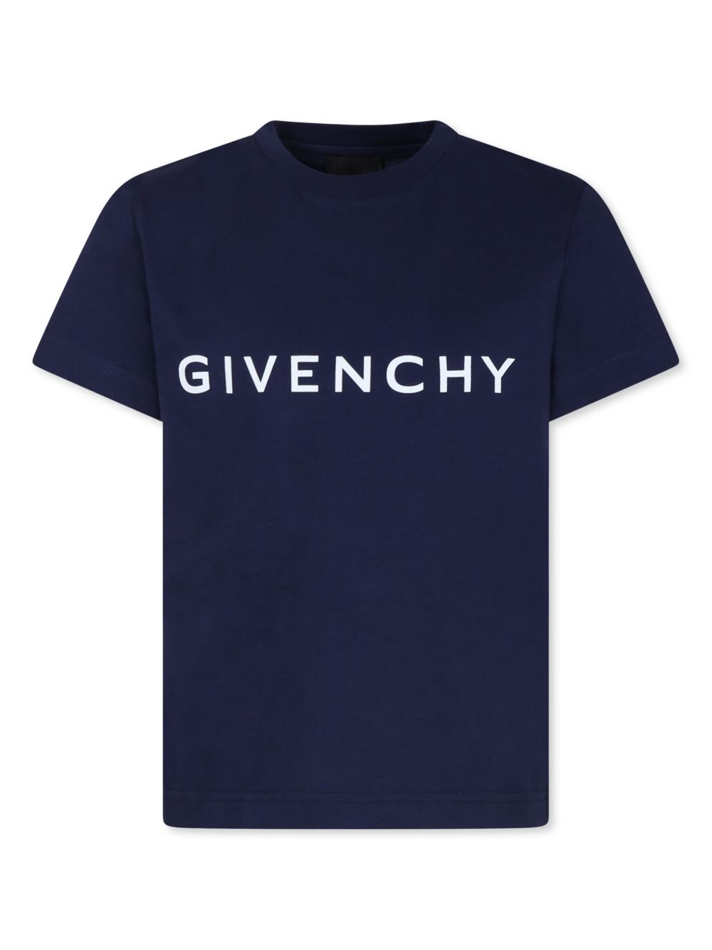 Givenchy Kids logo印花棉T恤 - 蓝色