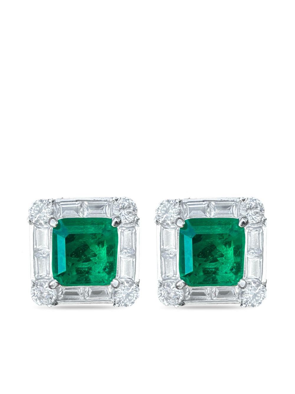 Juwelina Paris Emerald Gaia 耳环 - 银色