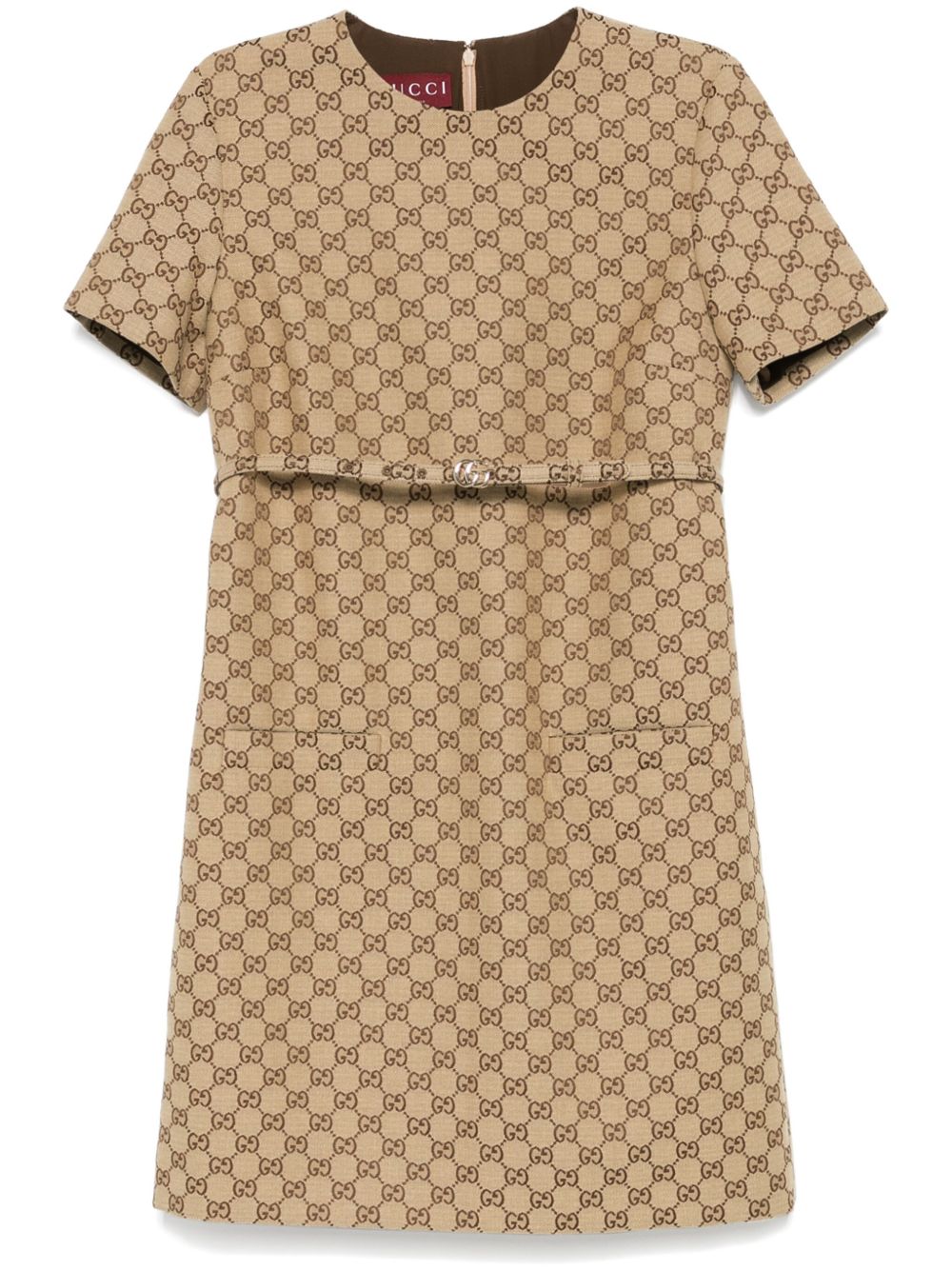 Gucci GG Supreme 迷你连衣裙 - 褐色