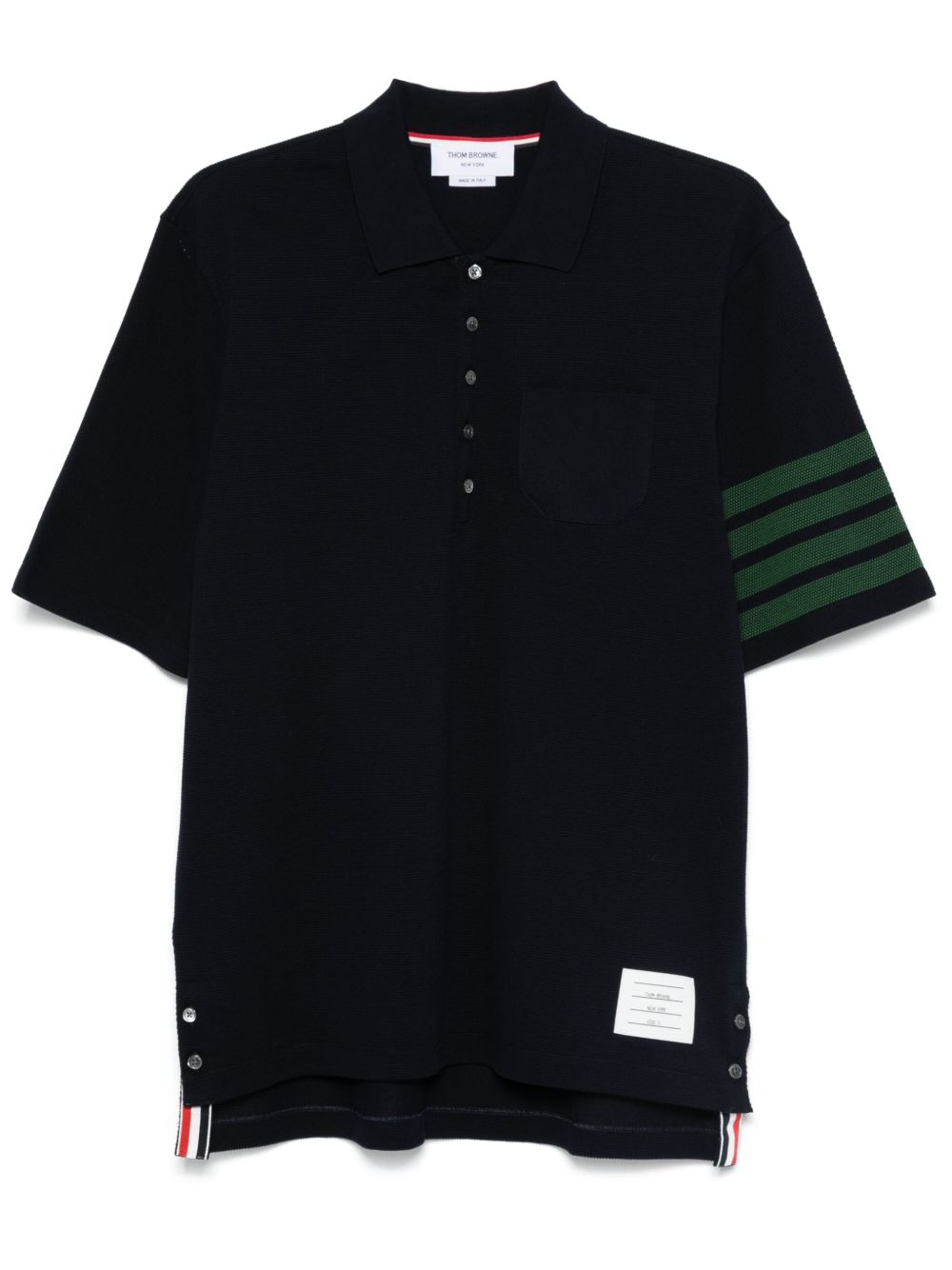 Thom Browne 珠地布polo衫 - 蓝色