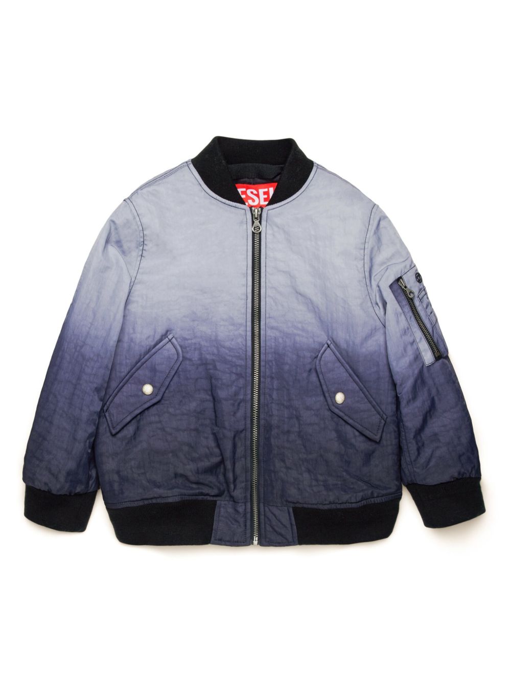 Diesel Kids Common 渐变色效果飞行员夹克 - 黑色